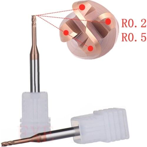 1mm 1.5mm 2mm 3mm Lengthening deep ditch corner raduis ballnose CNC milling cutter cutting tools for metal machining profil Mold