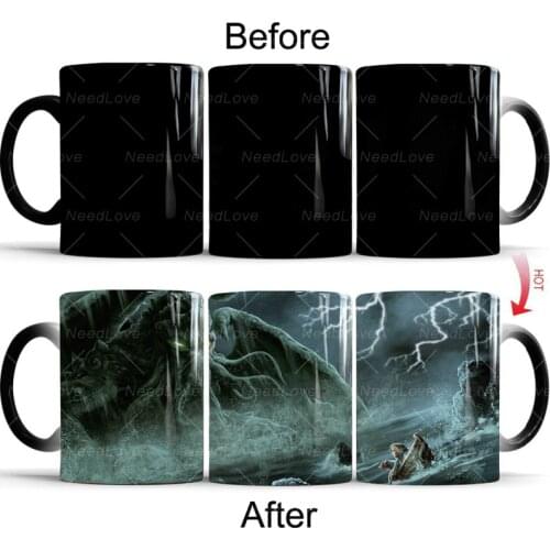 Lovecraft Cthulhu Mug Magic Heat Sensitive Ceramic Mugs Color Changing Coffee Mugs Milk Cup