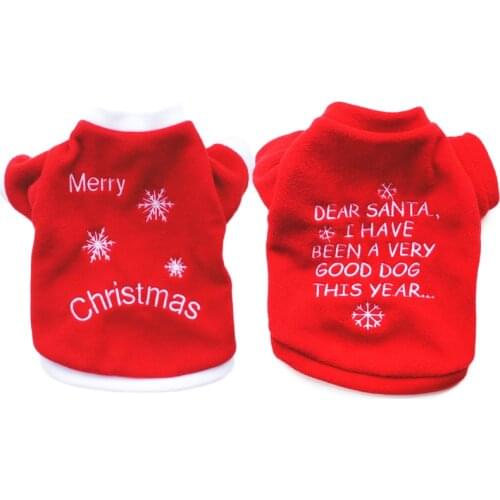 Cute Christmas Pet Dog Clothes for Small Dogs Chihuahua Pug Coat Jackets Soft Fleece Puppy Cat Clothing Outfits Pets Products