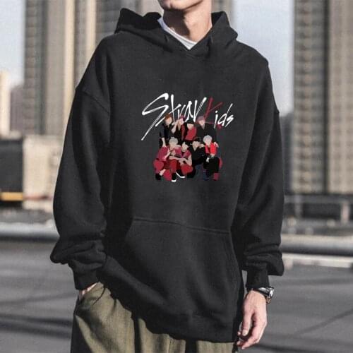 Fashion Stray Kids Korean Style KPOP Rap Music Men Hoodies Cool Cartoon Graffiti Stage Photos Fans Streetwear Swestshirts Women