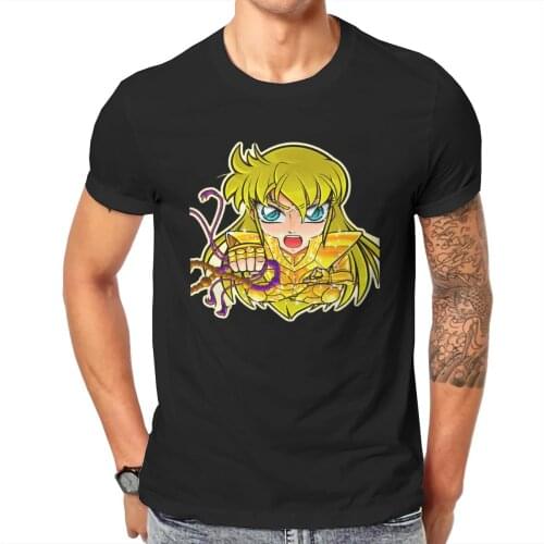 Men Shaka virgo Chibi Saint Saiye Knight of Zodiacs Anime Cavaleiros Do Zodiaco Ikki Graphic Funny Classic Creative Tees