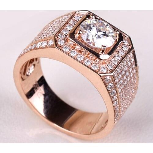 Three Colors Optional Luxury S925 Sterling Silver Mens Rings Rose Gold Jewelry Exquisite Engagement Elegant Wedding Party Gift