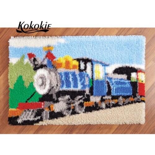 Latch hook kits large printed canvas yarn carpet diy latch hook rug kits carpet embroidery carpet diy rug gift for childs