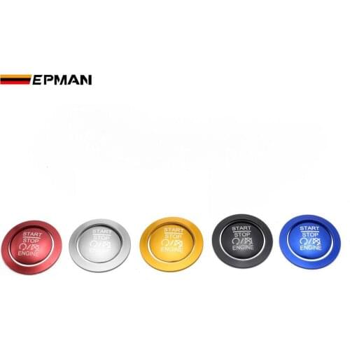EPMAN Engine Start Stop Sticker Push to Start Button Badge Ignition Button Cover + Ring for Jeep Renegade Compass EPYJK201JP