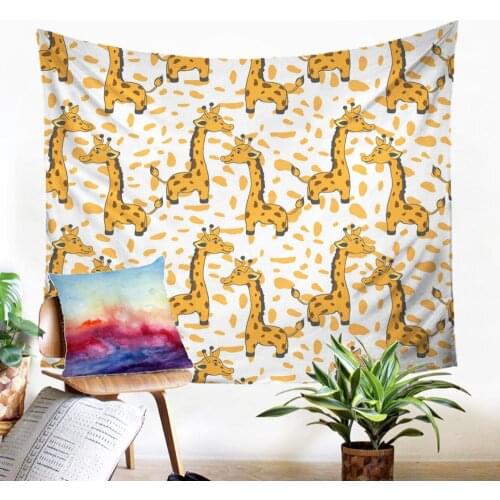 3D Wall Tapestry Cartoon Home Textiles Cute Giraffe Motif Gobelin Beauteous Wall Hanging For Living Room Bedroom Fabic MAcrame