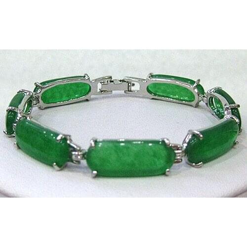 New natural Gorgeous Green Blue stone Link Bracelet 7.5"