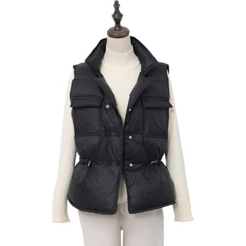 Autumn Winter Women Duck Down Vest 2021 Coat Ultralight Sleeveless Vest Jacket Ultra Thin Warm Lightweight Down Jacket Waistcoat