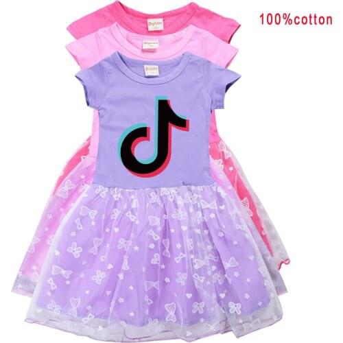 TIK TOK Girls Dress Wedding Birthday Party Princess Dresse for Girl Dresses Kids Children Clothing birthday gift
