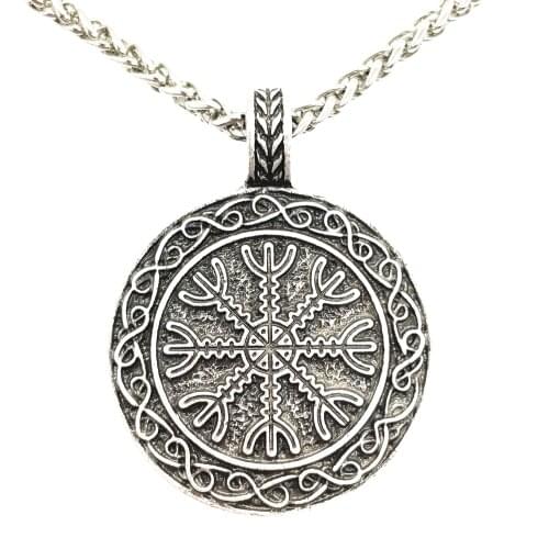 Norse Aegishjalmur Helm Of Awe Symbol Amulet Viking Necklace Pagan Pendant Talisman Jewelry