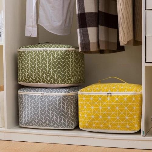 Foldable Quilt Storage Bag Large Capacity Clothes Blanket Sweater Organizer Pouch Waterproof Wardrobe Storage Bag Home Organizer