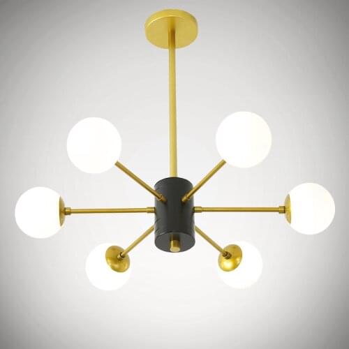 Modern Creative Glass Ball Pendant Lights Minimalist Nordic Metal Lighting For Living Room Bedroom Restaurant Hanging Lamp PL685
