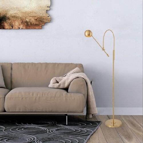 Modern Metal Brass Floor Lamp Hotel Home Living Room Bedroom Beside Reading Standing Light LED Suspension Lamps FA115