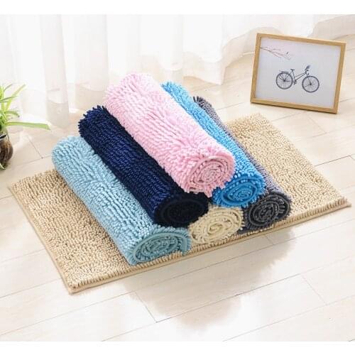 TONGDI Bathroom Carpet Mats Soft Shower Microfiber Chenille Anti-skip Sop Rug Decoration For Home Bathroom Living Kitchen Room