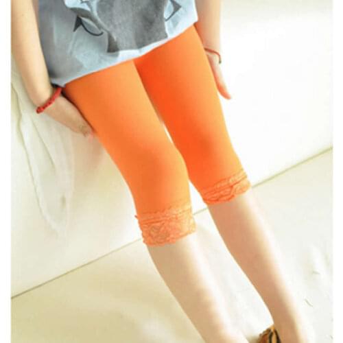 Child Leggings Cropped Trousers Lace Leggings Girl velvet lesbian Five points pants Pantyhose Rainbow Color Leggings for Kids