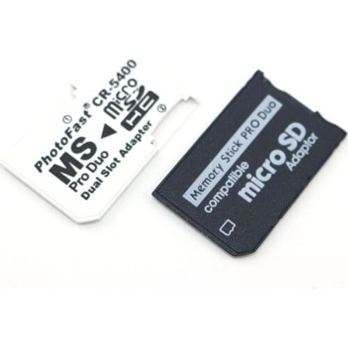 2pcs Single and Dual Slot Card Reader New Micro SD SDHC TF to MS Memory Stick Pro Duo Reader for PSP Card Adapter