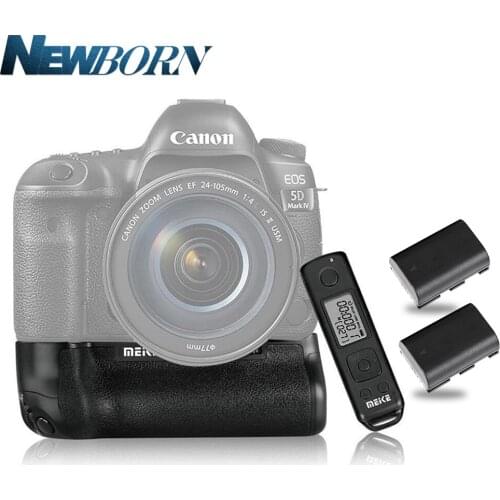 Meike MK-5D4 PRO 2.4G Wireless Remote Control Vertical Battery Grip with 2x LP-E6 Battery for Canon 5D Mark IV Camera as BG-E20