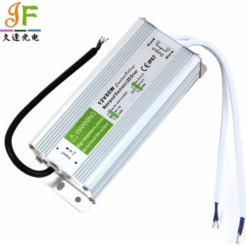 Waterproof 12V 80W Power Adapter Power Supply 6.6A for 5050 3528 LED Strip Lights LED Electronic Transformer Power Supply Driver
