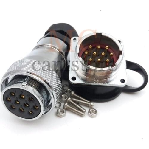 WS28 10 pin waterproof connectors, Power cable plug and socket, bulkhead Aviation Industrial solder wire connectors, male female