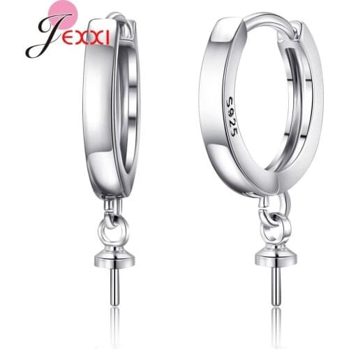 Wholesale New Trendy Round Hollow Stud Earring 100% 925 Sterling Silver Pretty Female Earrings Hoops For Women Jewelry Accessory