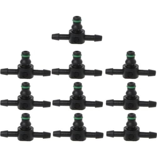10Pcs T Type Connector Pipe Hose Joiner Tube Fuel For Bosch 110 Series Injector Motorcycle Fuel Supply