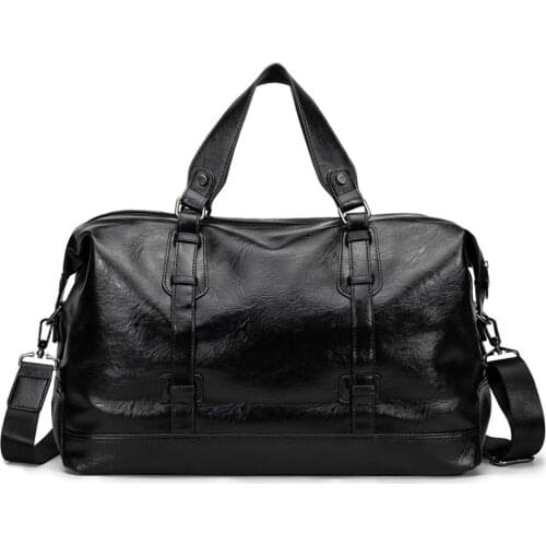 2021 New Arrival Leather Travel Bags Luxury Men Large Capacity Portable Male Shoulder Bags Mens Handbags Vintage Travel Duffle