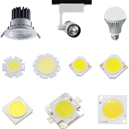 5pcs Ra>80 120LM/W 5w 7w 10w 12w 15w 20w 30w Warm 3000k Cool White 6000k COB Chip LED For Spotlight Ceiling Lamp track Light