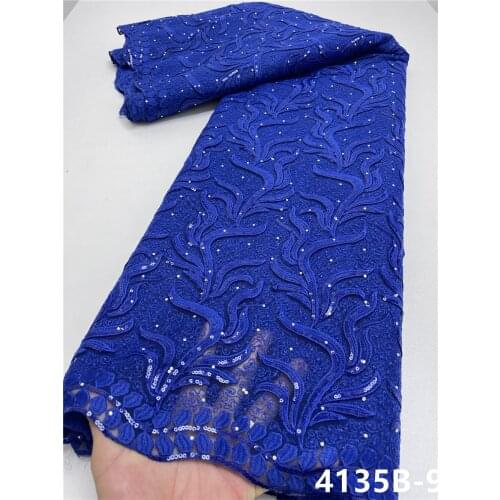 XIYA African Lace Fabric 2021 High Quality French Mesh Lace Fabric With Sequins Nigerian Lace Fabrics For Wedding Dress 4135B