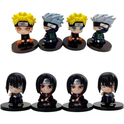 1 pcs Anime Statue Action Figures Kakashi Sasuke Itachi Sitting Posture pvc Model Desktop Decoration Collection Kid Gift Toy