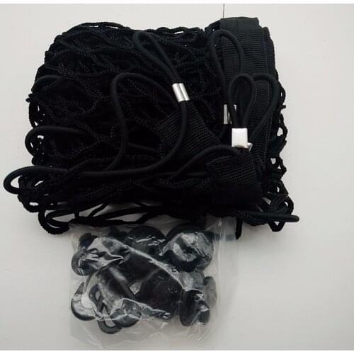 Auto Care 100x100cm universal car Trunk luggage storage nylon charging organizer elastic mesh with 4 plastic hooks