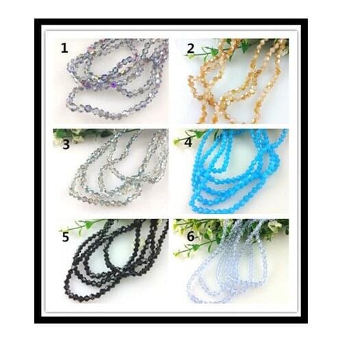 Free Shipping 570Pcs Bicone Faceted Glass Crystal Spacer Beads Charms 4mm Pick 6 Colors For Jewelry Making Craft DIY