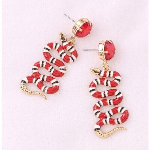 Bohemian Snake Alloy Oorbellen Voor Vrouwen Crystal Pendant Earrings Ladies Party Gifts Statement Wedding Fashion Accessories