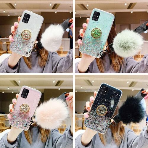 For Samsung Galaxy A51 A71 A50 A70 Case Bling Glitter Star Ring Stand Phone Cover On Samsung A 51 A 71 A 50 A 70 Hairball Covers