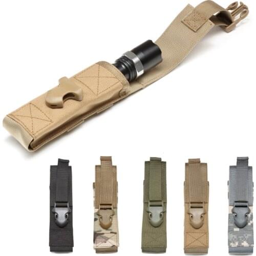 1000D Tactical Nylon Molle Light Holster Flashlight Holder Case Army Flashlight Pouch For Hunting Camping Hiking