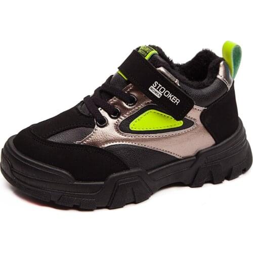 SKOEX Childrens Shoes Autumn Winter New 2020 Boys Girls Fashion Sneakers Warm Non-slip Shoes Hook Loop Kids Casual Sport Shoes