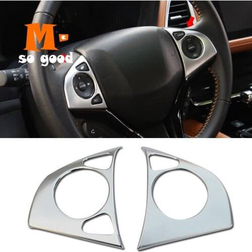 ABS Chrome Car Styling Accessories Steering Wheel Decorative 2PCS for Honda HRV HR-V Vezel 2014/15/16/17 Interior Mouldings