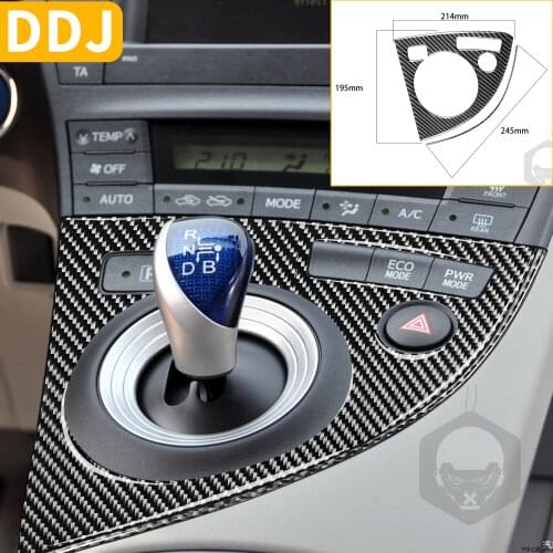For Toyota Prius XW30 ZVW30 ZVW35 2009-2015 Plug-in Hybrid Carbon Transmission Console Gear Shift Panel Sticker Car Accessories