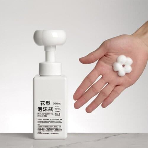 450ml Soap Bottle Foaming Lotions Refillable Bottle Flower Pump Empty Bottle Shower Gel Container Head Soap Shampoo Cosmetic