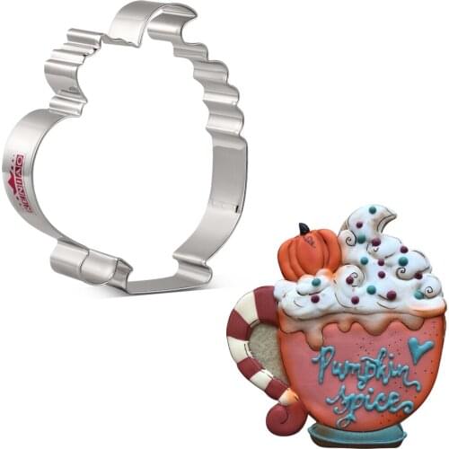 KENIAO Pumpkin Round Cup Cookie Cutter - 11 x 10 CM - Fall/Autumn Biscuit Fondant Sandwich Bread Cutters - Stainless Steel
