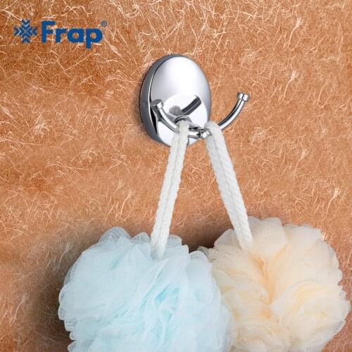 FRAP 1 set Modern Style Restroom Tower Holder Wall-mount Single hook Bathroom accessories Towel robe Hook F1605-2