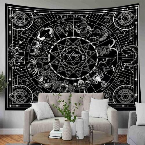 Twelve Constellations Tapestry Teen Girls Room Decoration Accessories Wall Cloths Hanging Décor Tapestries