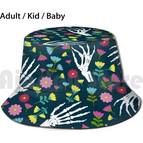 Halloween Flowers & Skeleton Sun Hat Foldable UV Protection Halloween Halloween Lover Halloween S Halloween Sweater