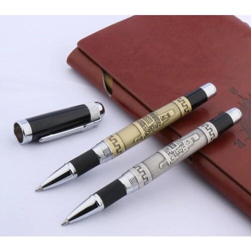 Jinhao 189 Silver classical relief The tripod with two handles metal Rollerball Pen