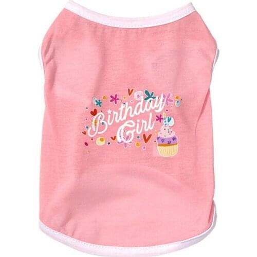 Summer Dog Clothes Cute Pet Birthday Letter Printed Vest Clothing For Small Medium Dogs Cotton Puppy Pug Costume Pet Outfits