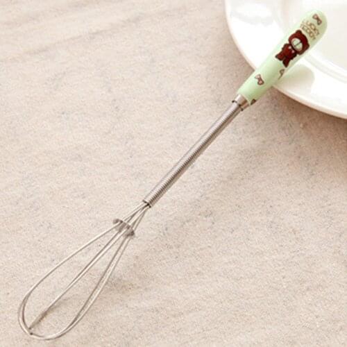 Stainless Steel Mini Whisk Ceramic Handle Coffee Milk Frother Beater For Cooking Heat Resistant Whisk