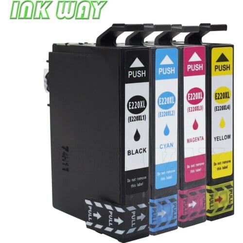 INK WAY 4 PACK 220XL Black Cyan Magenta Yellow ink for Epson WorkForce WF-2630 All-in-One Printer,not genuine