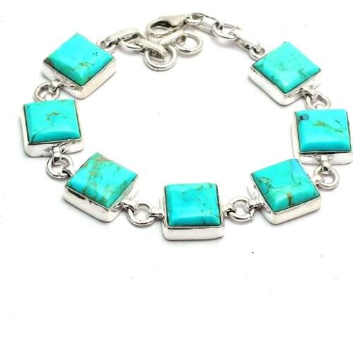 Genuine Mohave Turquoise Bracelet 925 Sterling Silver, 19 cm, GRP0356