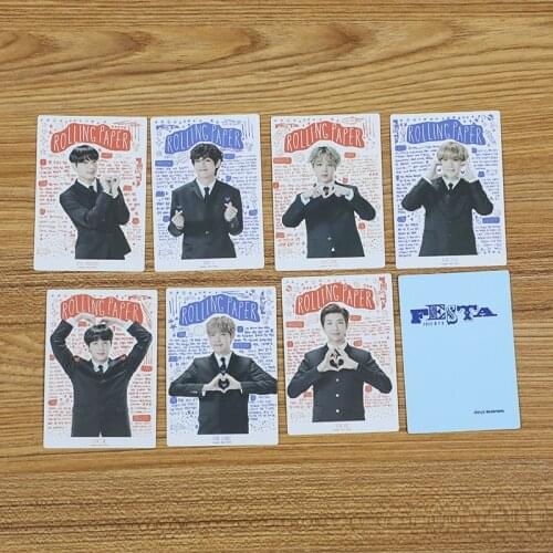 NEW KOREA KPOP Bangtan Boys Profile Festa Same Photocards 7 Aniversary Memebers Rolling Paper Cards Premium Photos