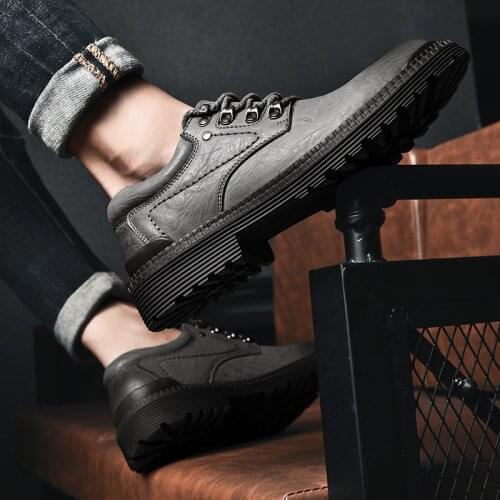 New Martin shoes mens shoes spring/fall shoes mens shoes British casual tooling shoes Non-Slip Round Head Casual Tooling Shoes