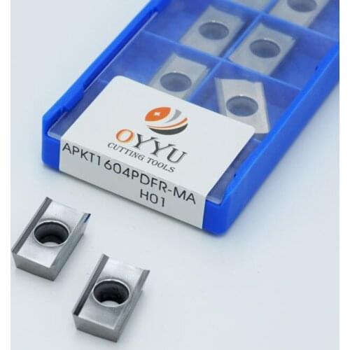 OYYU 10pcs/lot Aluminum Copper Inserts APKT1604PDFR MA H01 APKT Milling Cutter Tool Carbide Insert CNC Lathe Cutting Tools