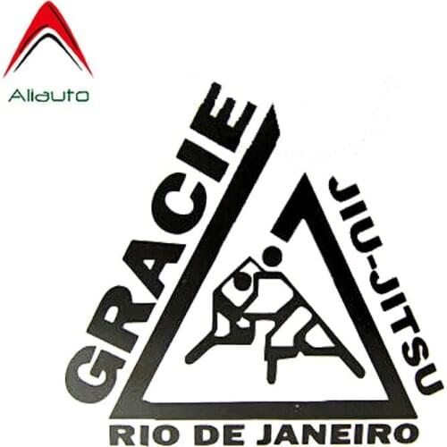 Aliauto Personalized Creative Car Stickers Jiu Jitsu Gracie Rio De Janeiro Vinyl Decal Decoration Balck/silver,11cm*11cm
